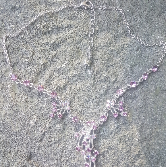 💜 Purple rhinestone tears necklace - Picture 9 of 9